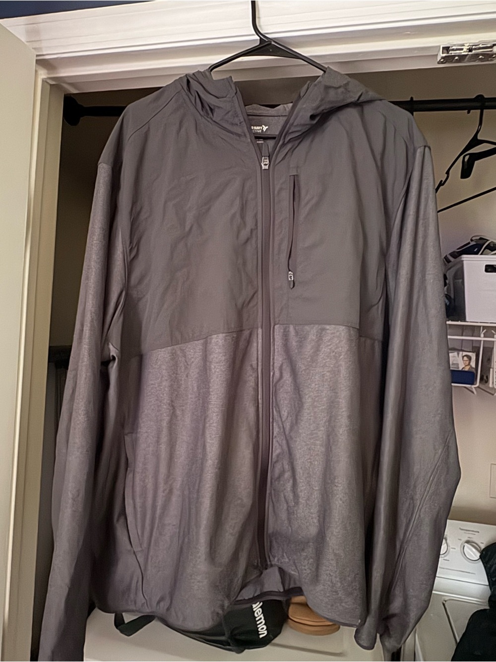 Old Navy Lightweight Hooded Windbreaker Jacket - Gray